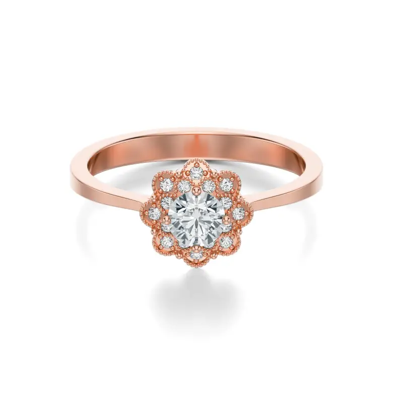 Pierścionek z różowego złota z diamentami AJPZ_143